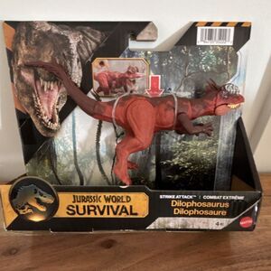 Mattel Jurassic World Survival Dilophosaurus Action Figure Chomping Action